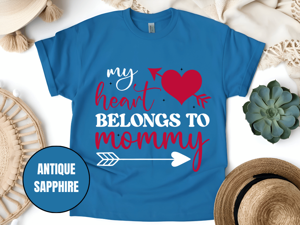 "My Heart Belongs To Mommy, Valentine's Day" T-Shirt, (Gildan 5000) VD054