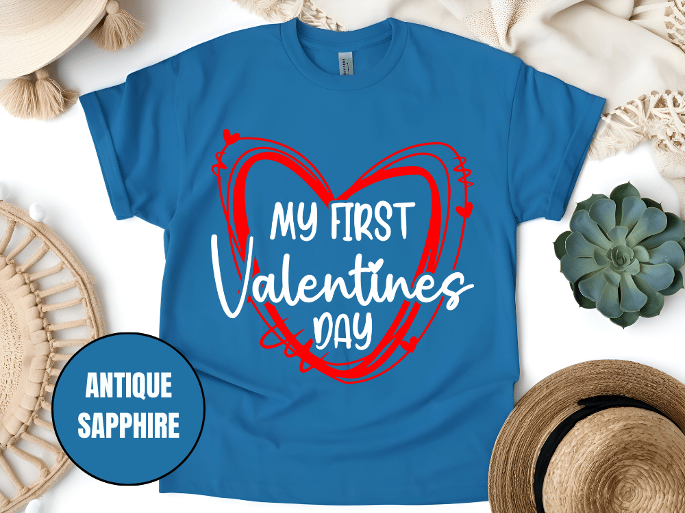 "My First Valentine's day, Valentine's Day" T-Shirt, (Gildan 5000) VD058