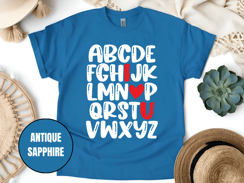 "Alphabet Valentine's day" T-Shirt, (Gildan 5000) VD011