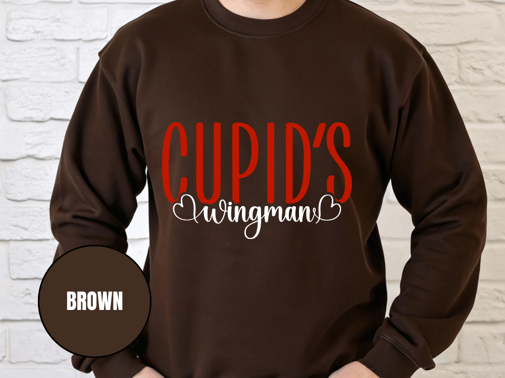 "Cupid's Wingman" Valentine's Day Sweatshirt, (Gildan 18000) VD017