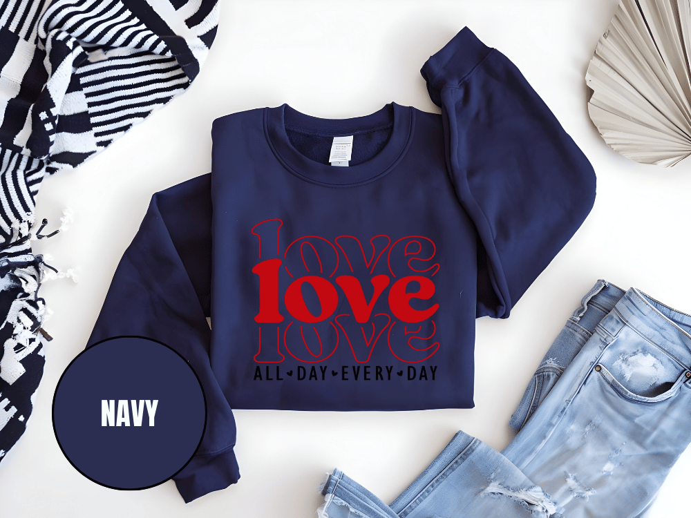 "Love Love Love" Valentine's Day (Gildan 18000) VD061