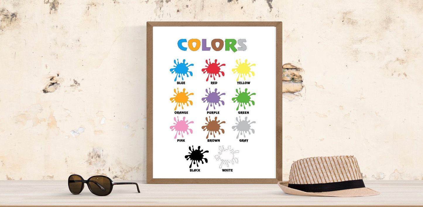Education Poster - Months - Days - Numbers - ABC Alphabets - Colors - Shapes - worksheet - classroom worksheet - DIGITAL FILE