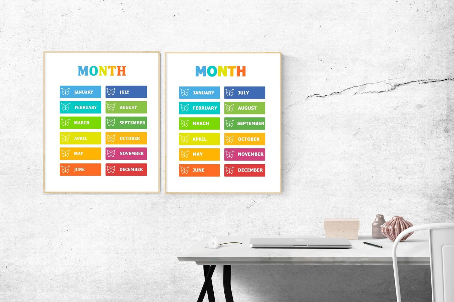 Education Poster - Months - Days - Numbers - ABC Alphabets - Colors - Shapes - worksheet - classroom worksheet - DIGITAL FILE