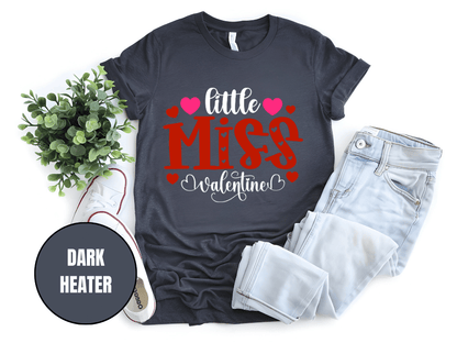 "Little Miss Valentine, Valentine's day" T-Shirt, (Gildan 5000) VD022