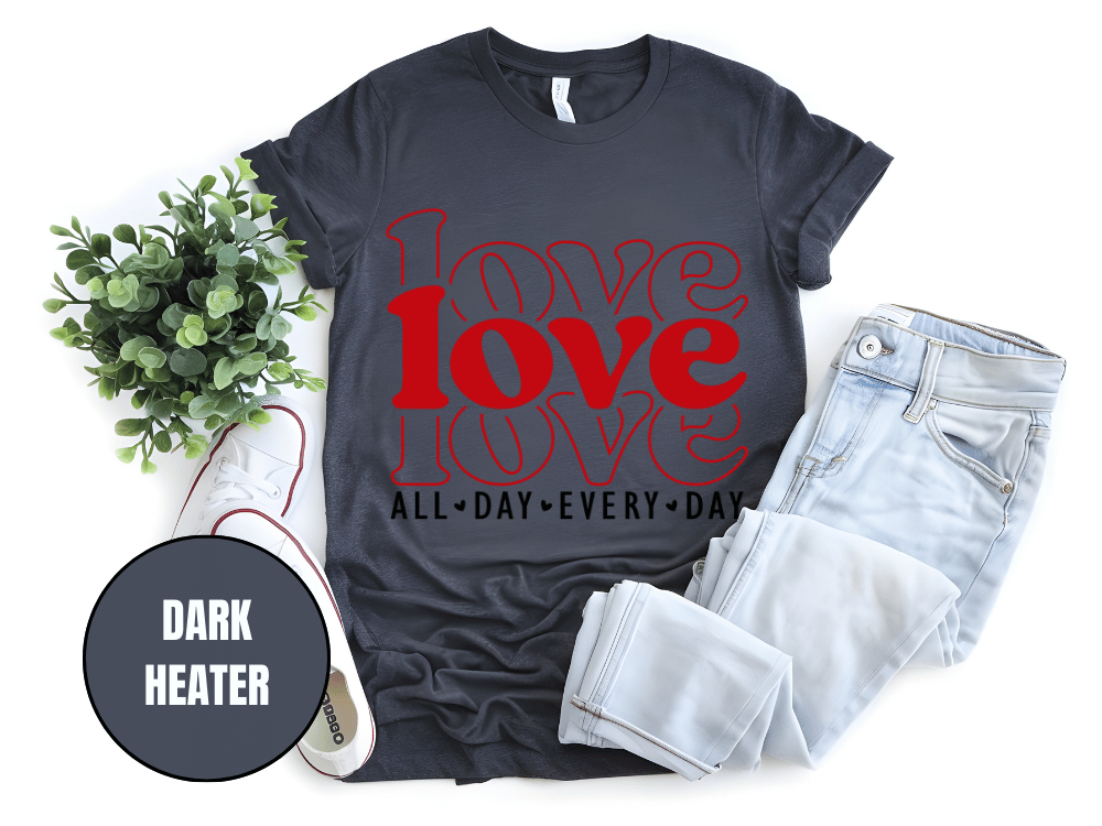 "Love Love Love, Valentine's Day" T-Shirt, (Gildan 5000) VD061