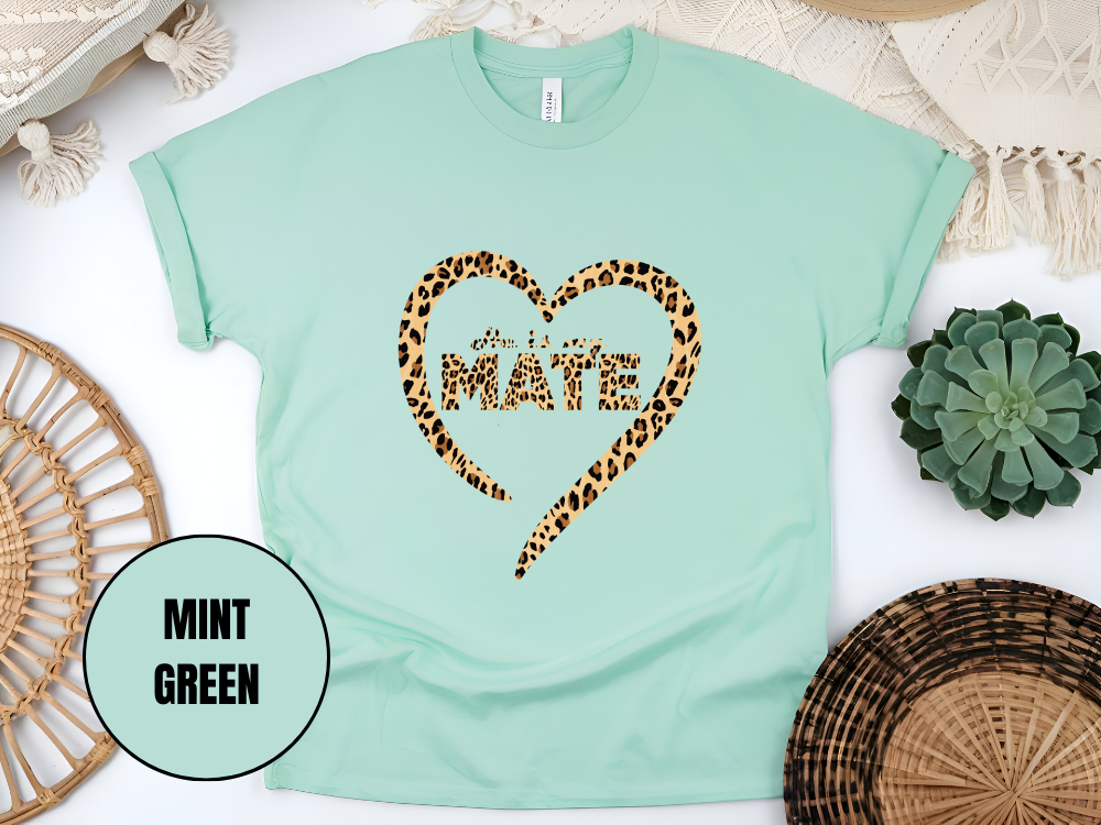 "He Is My Mate Leopard Design" T-Shirt, (Gildan 5000) VD077