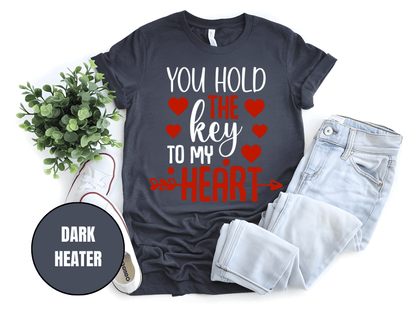 "You Hold the Key to My Heart, Valentine's Day" T-Shirt, (Gildan 5000) VD026