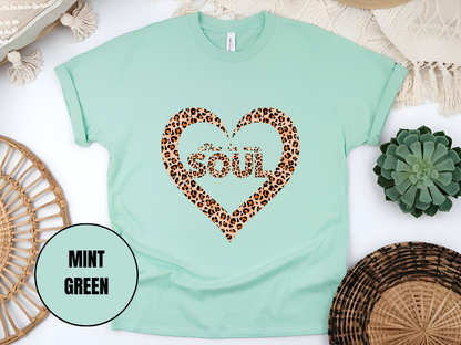 "She Is My Soul Leopard Design" T-Shirt, (Gildan 5000) VD071
