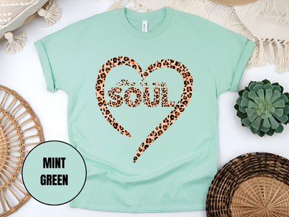 "She Is My Soul Leopard Design" T-Shirt, (Gildan 5000) VD080