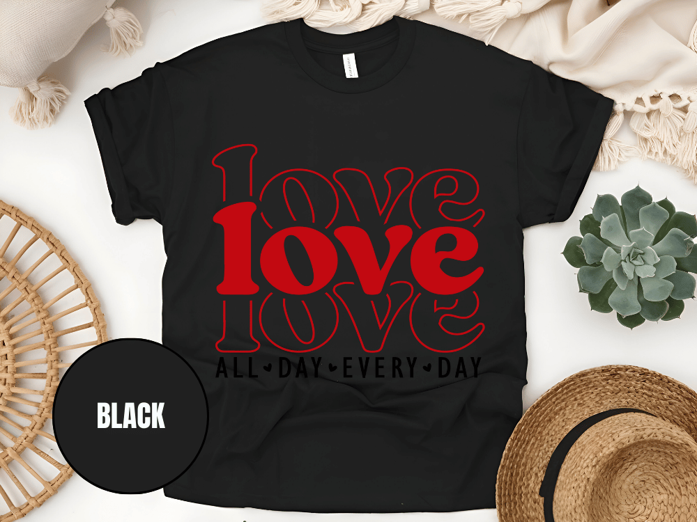 "Love Love Love, Valentine's Day" T-Shirt, (Gildan 5000) VD061