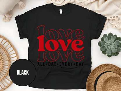 "Love Love Love, Valentine's Day" T-Shirt, (Gildan 5000) VD061