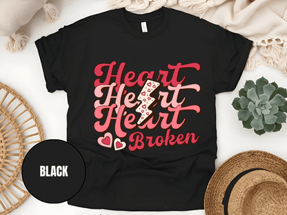 "Heart Heart Heart Broken, Valentine's Day" T-Shirt, (Gildan 5000) VD041
