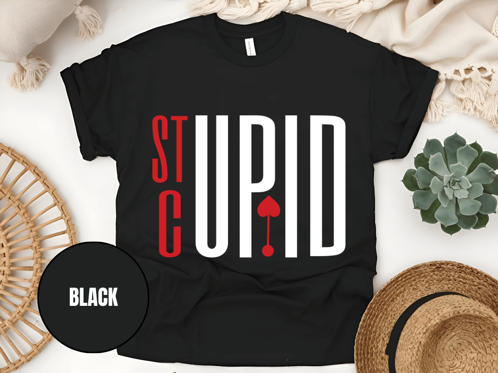 "Stupid Cupid, Valentine's Day" T-Shirt, (Gildan 5000) VD029