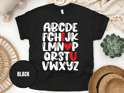 "Alphabet Valentine's day" T-Shirt, (Gildan 5000) VD011