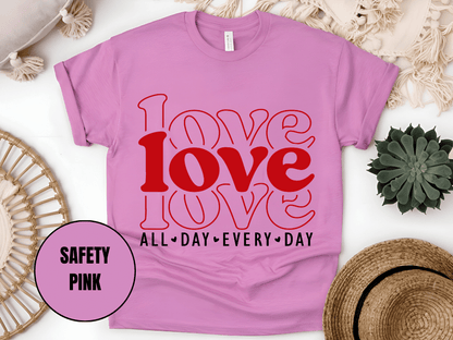"Love Love Love, Valentine's Day" T-Shirt, (Gildan 5000) VD061