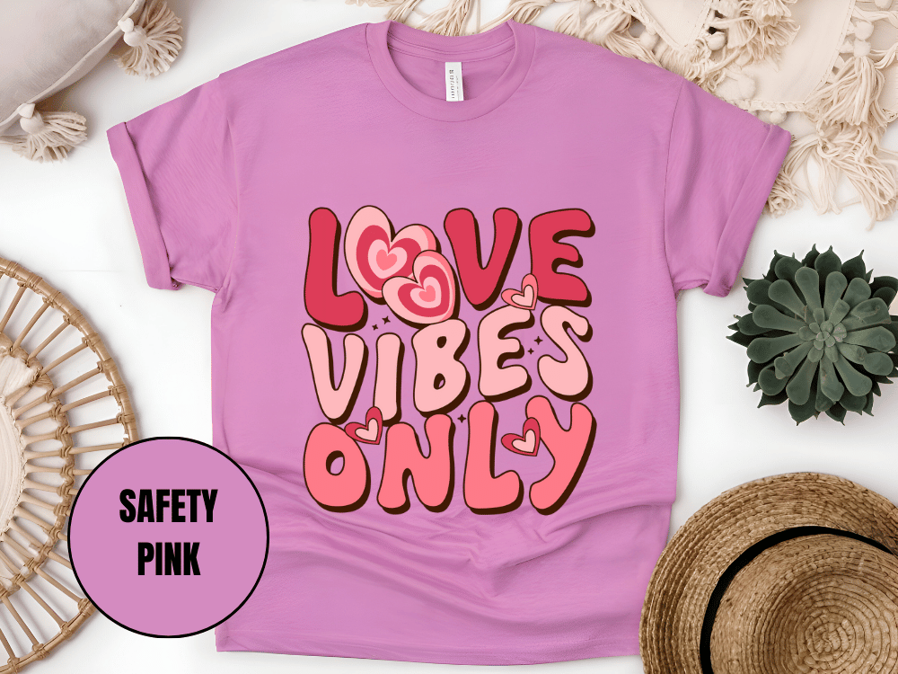 "Love Vibes Only , Valentine's Day" T-Shirt, (Gildan 5000) VD047