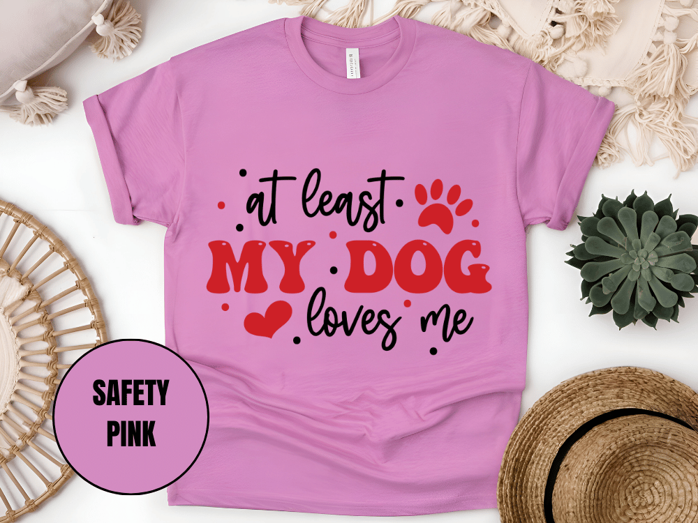 "At Least My Cat Loves Me , Valentine's Day" T-Shirt, (Gildan 5000) VD035