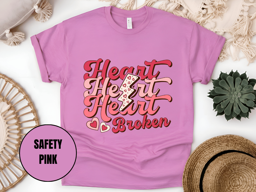 "Heart Heart Heart Broken, Valentine's Day" T-Shirt, (Gildan 5000) VD041
