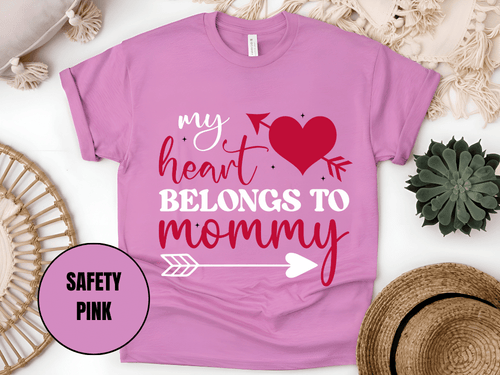 "My Heart Belongs To Mommy, Valentine's Day" T-Shirt, (Gildan 5000) VD054