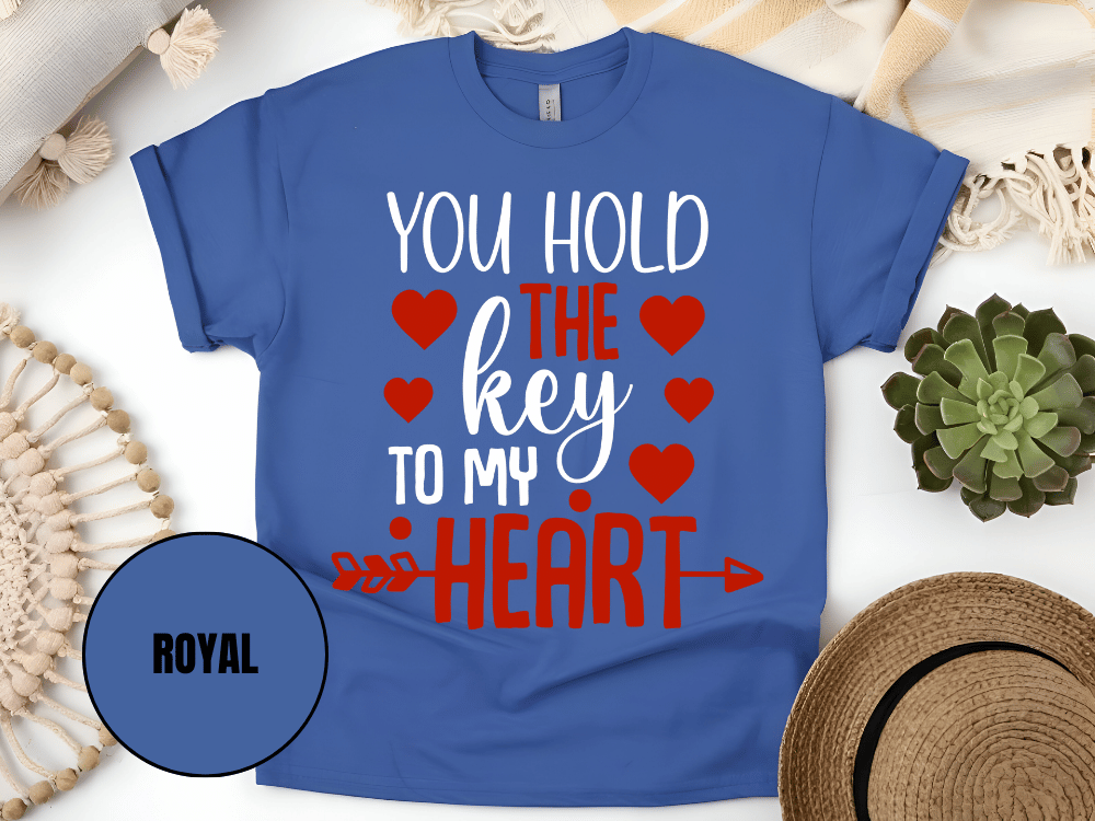 "You Hold the Key to My Heart, Valentine's Day" T-Shirt, (Gildan 5000) VD026