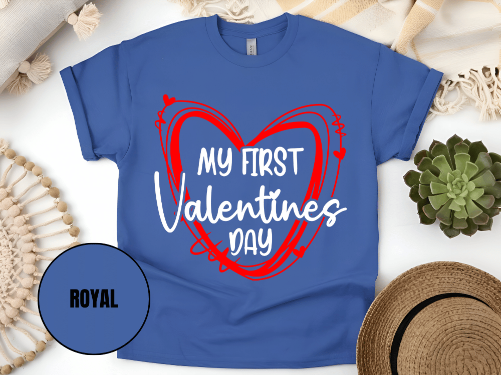 "My First Valentine's day, Valentine's Day" T-Shirt, (Gildan 5000) VD058