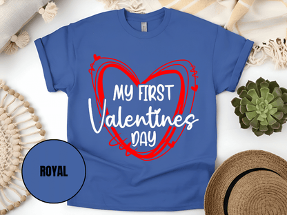 "My First Valentine's day, Valentine's Day" T-Shirt, (Gildan 5000) VD058