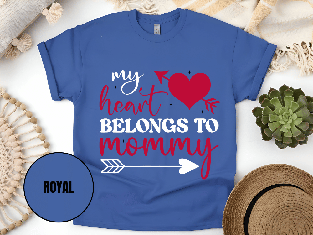 "My Heart Belongs To Mommy, Valentine's Day" T-Shirt, (Gildan 5000) VD054