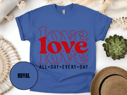 "Love Love Love, Valentine's Day" T-Shirt, (Gildan 5000) VD061