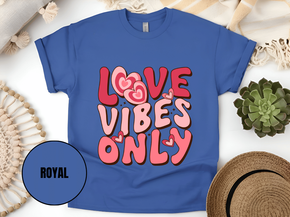 "Love Vibes Only , Valentine's Day" T-Shirt, (Gildan 5000) VD047