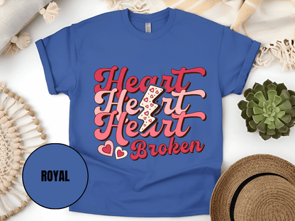 "Heart Heart Heart Broken, Valentine's Day" T-Shirt, (Gildan 5000) VD041