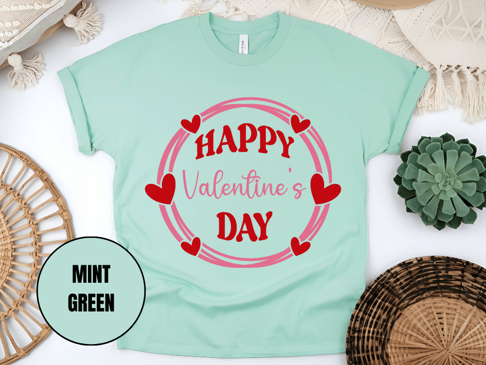 "Happy Valentine's Day" T-Shirt, (Gildan 5000) VD064