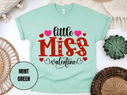 "Little Miss Valentine, Valentine's day" T-Shirt, (Gildan 5000) VD022