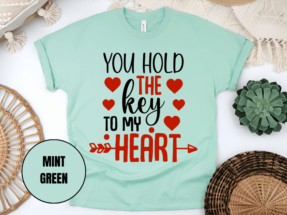 "You Hold the Key to My Heart, Valentine's Day" T-Shirt, (Gildan 5000) VD026