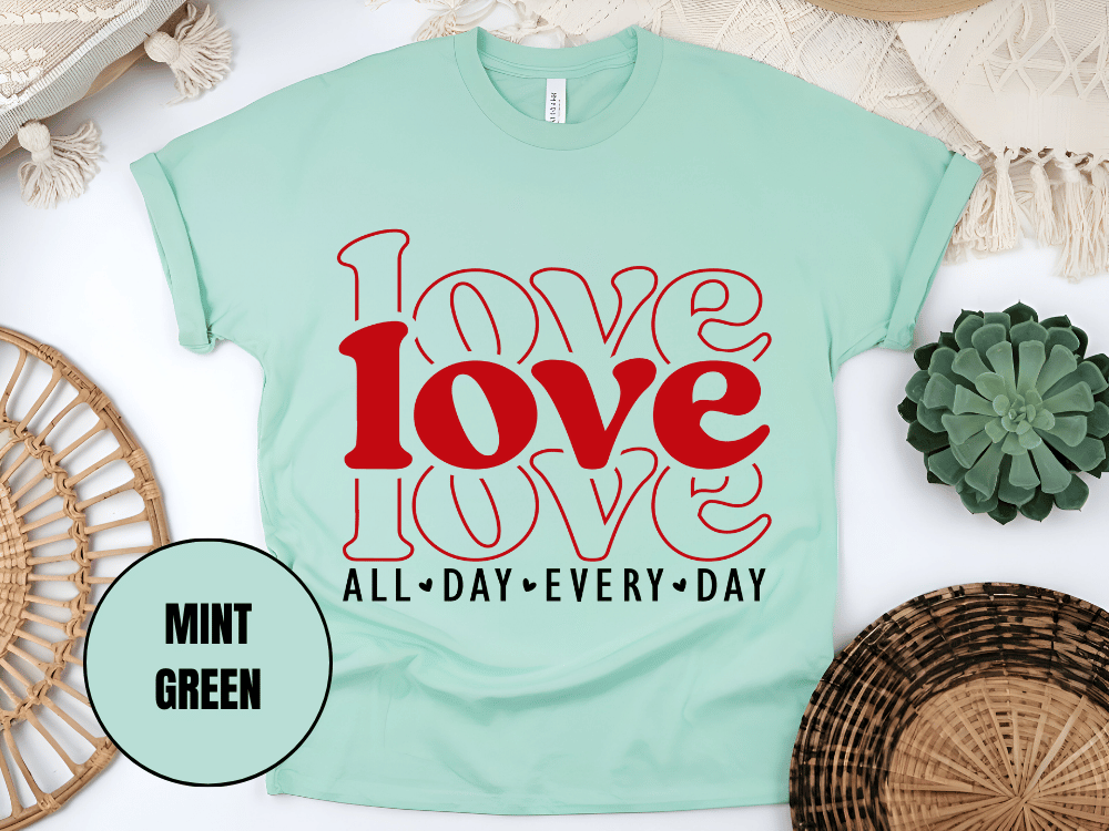 "Love Love Love, Valentine's Day" T-Shirt, (Gildan 5000) VD061