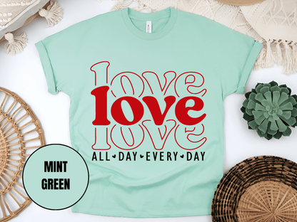 "Love Love Love, Valentine's Day" T-Shirt, (Gildan 5000) VD061