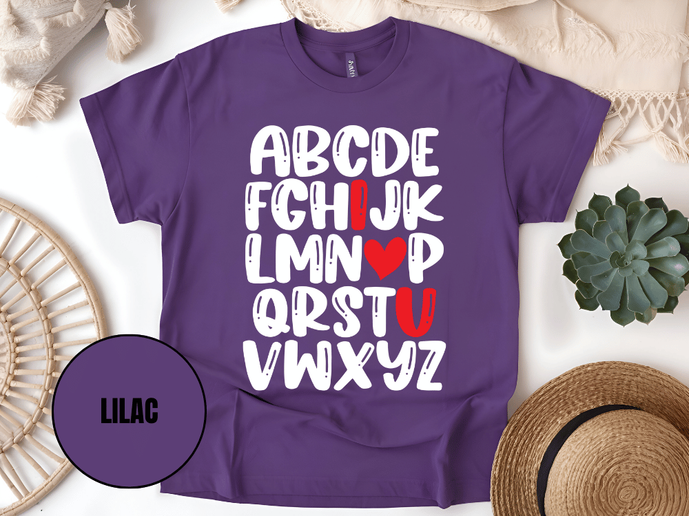 "Alphabet Valentine's day" T-Shirt, (Gildan 5000) VD011