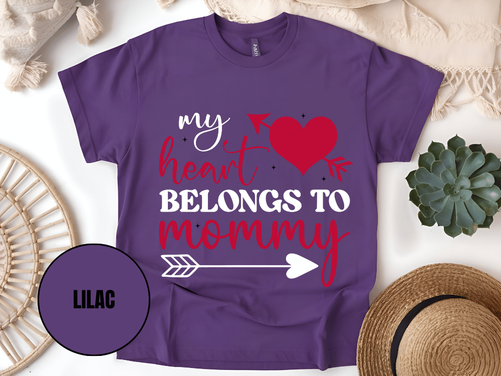"My Heart Belongs To Mommy, Valentine's Day" T-Shirt, (Gildan 5000) VD054