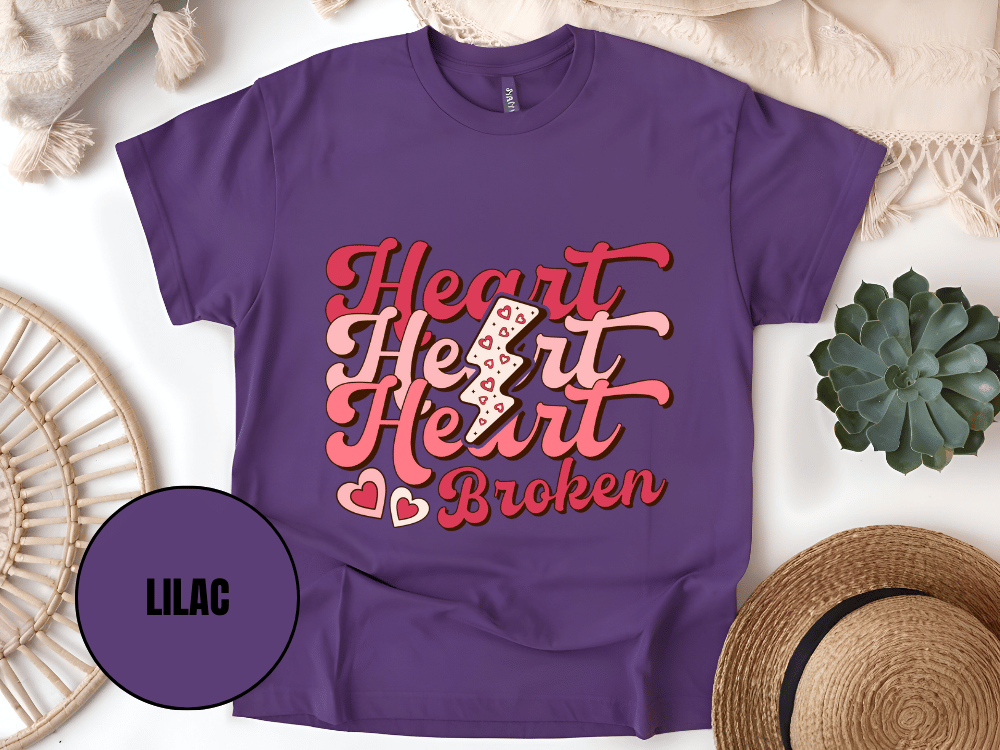 "Heart Heart Heart Broken, Valentine's Day" T-Shirt, (Gildan 5000) VD041