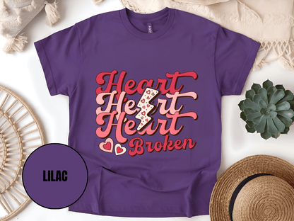 "Heart Heart Heart Broken, Valentine's Day" T-Shirt, (Gildan 5000) VD041