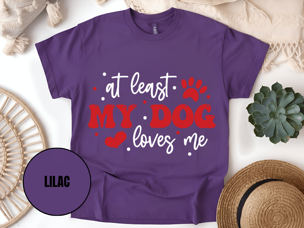 "At Least My Cat Loves Me , Valentine's Day" T-Shirt, (Gildan 5000) VD035