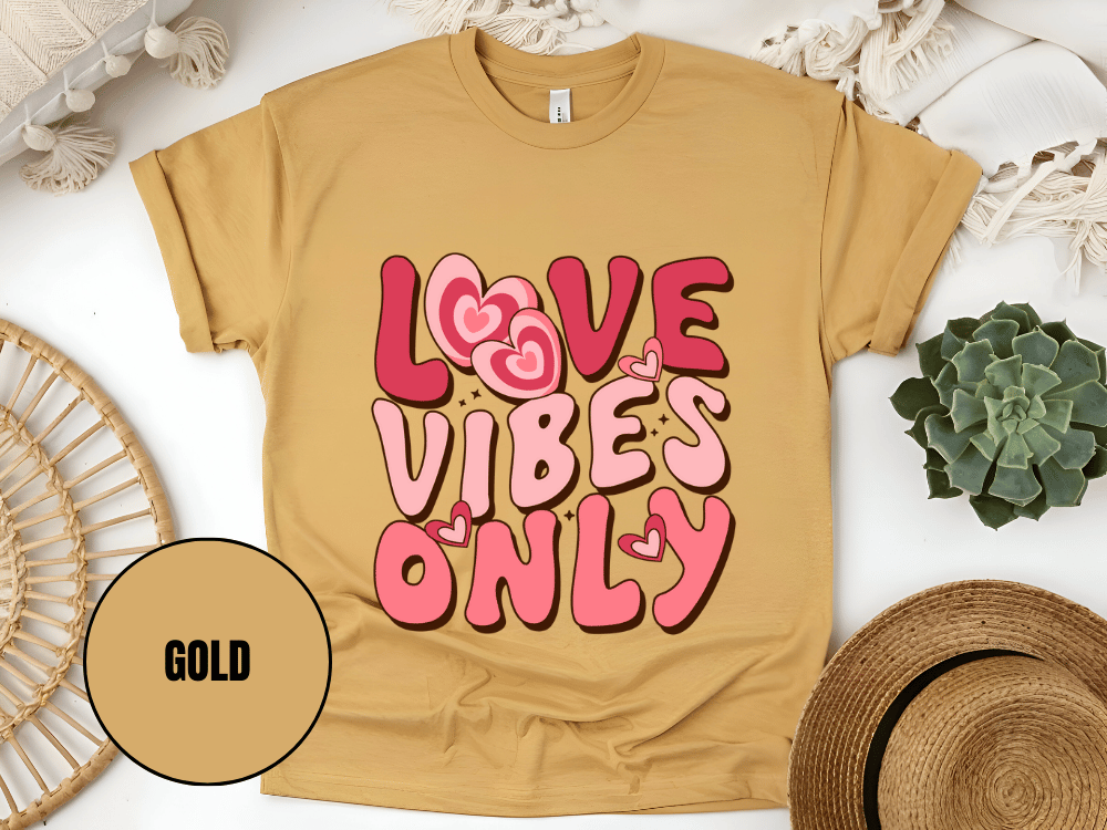 "Love Vibes Only , Valentine's Day" T-Shirt, (Gildan 5000) VD047
