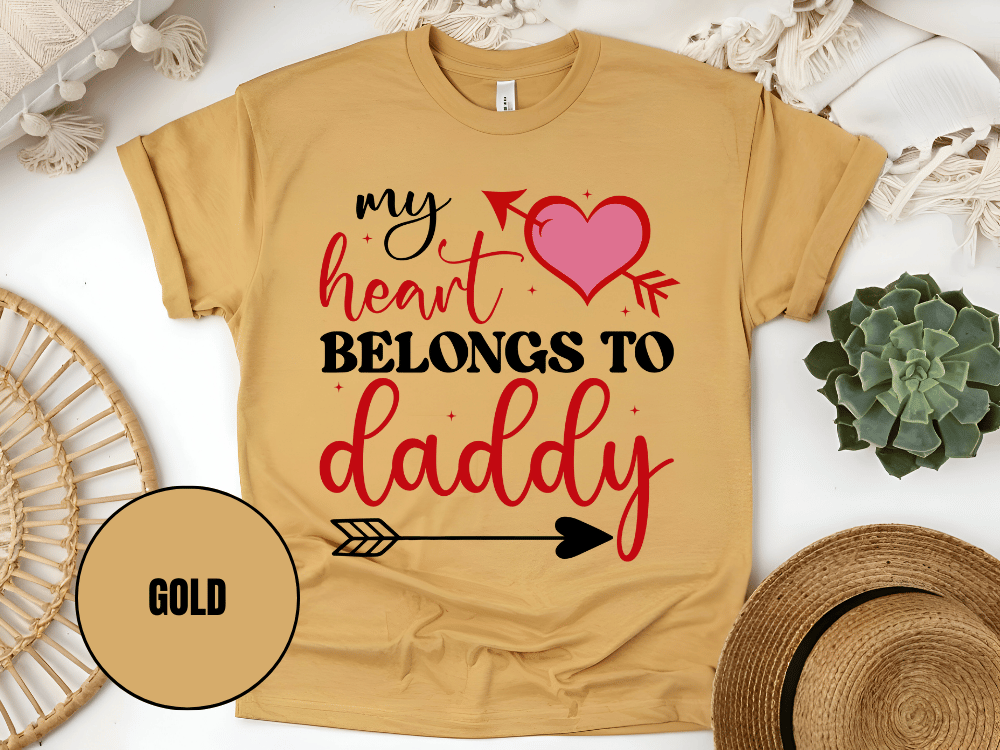 "My Heart Belongs to My Daddy, Valentine's Day" T-Shirt, (Gildan 5000) VD062