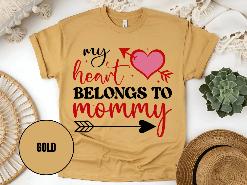 "My Heart Belongs To Mommy, Valentine's Day" T-Shirt, (Gildan 5000) VD054