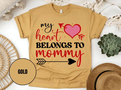 "My Heart Belongs To Mommy, Valentine's Day" T-Shirt, (Gildan 5000) VD054