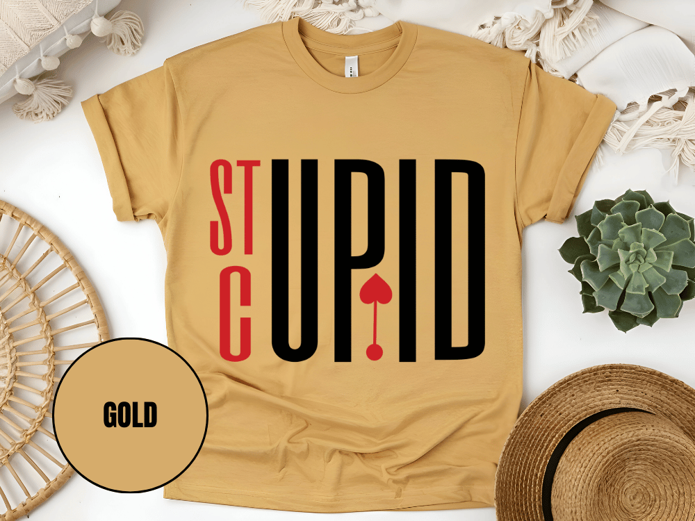 "Stupid Cupid, Valentine's Day" T-Shirt, (Gildan 5000) VD029