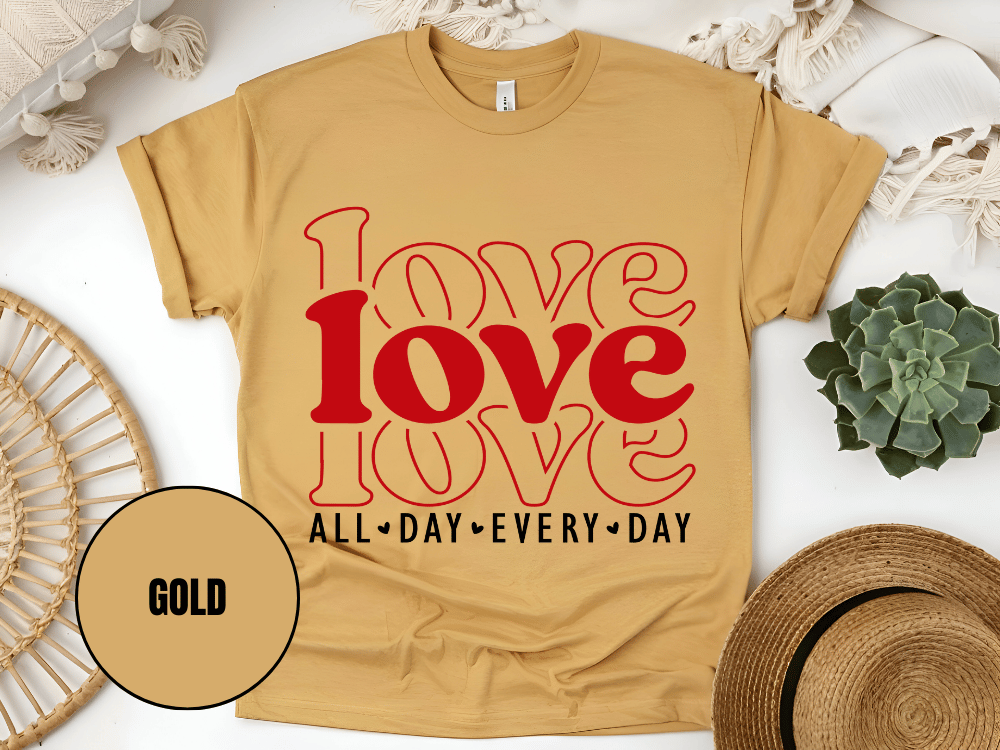 "Love Love Love, Valentine's Day" T-Shirt, (Gildan 5000) VD061