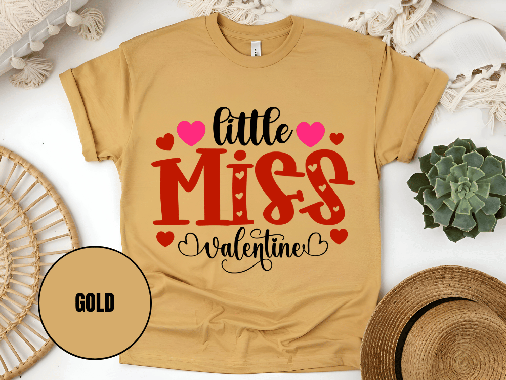 "Little Miss Valentine, Valentine's day" T-Shirt, (Gildan 5000) VD022