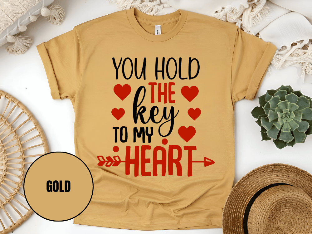 "You Hold the Key to My Heart, Valentine's Day" T-Shirt, (Gildan 5000) VD026