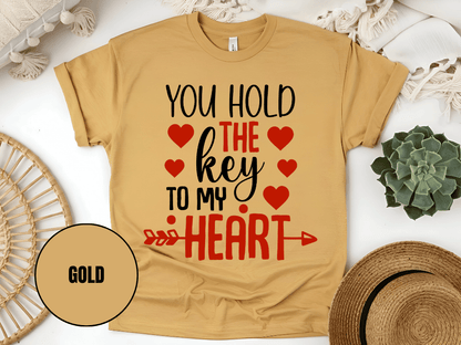 "You Hold the Key to My Heart, Valentine's Day" T-Shirt, (Gildan 5000) VD026