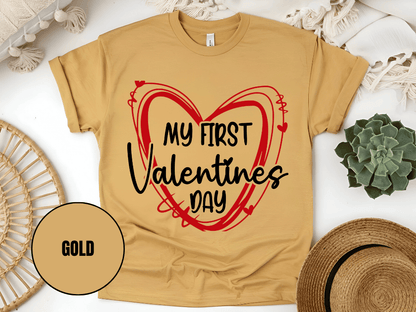 "My First Valentine's day, Valentine's Day" T-Shirt, (Gildan 5000) VD058